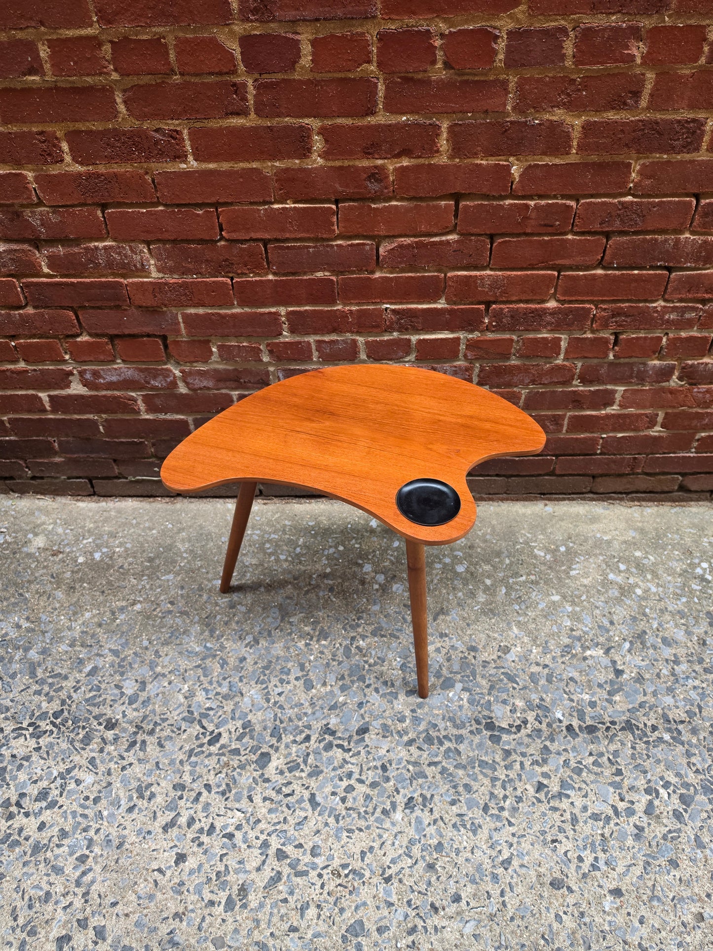 Palette-Shaped Danish Teak Side Table