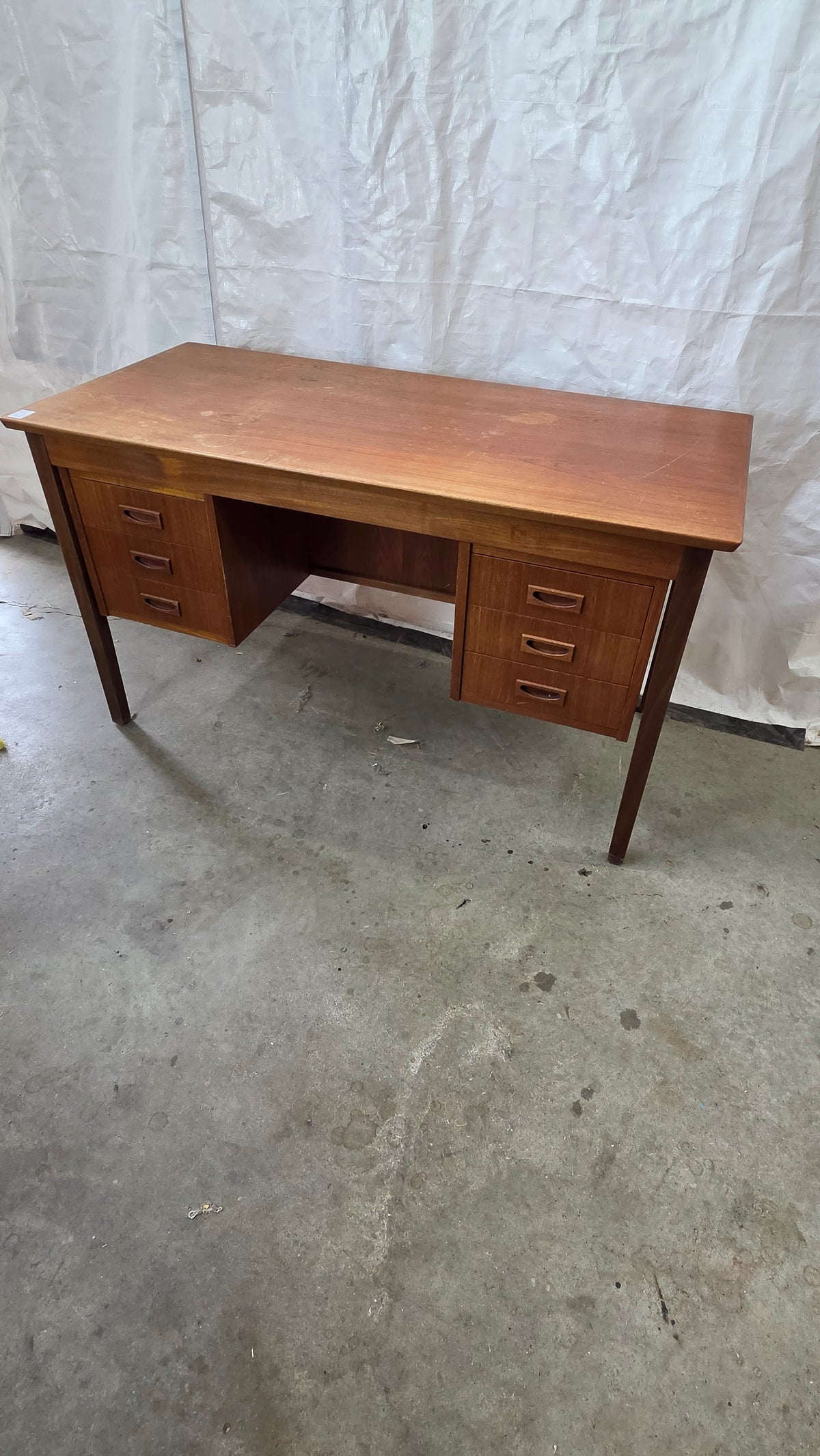 Danish Teak 6 Drawer Desk