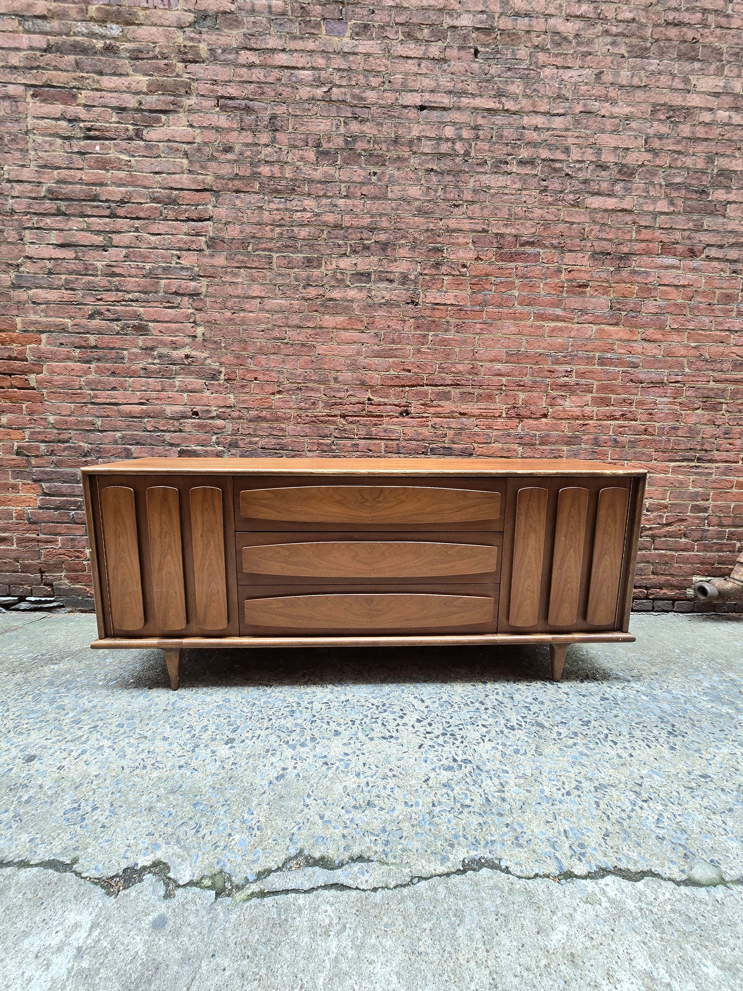 American of Martinsville Walnut Low Dresser