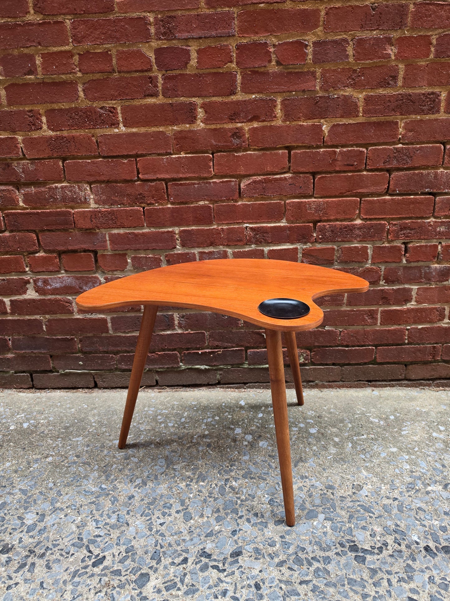 Palette-Shaped Danish Teak Side Table