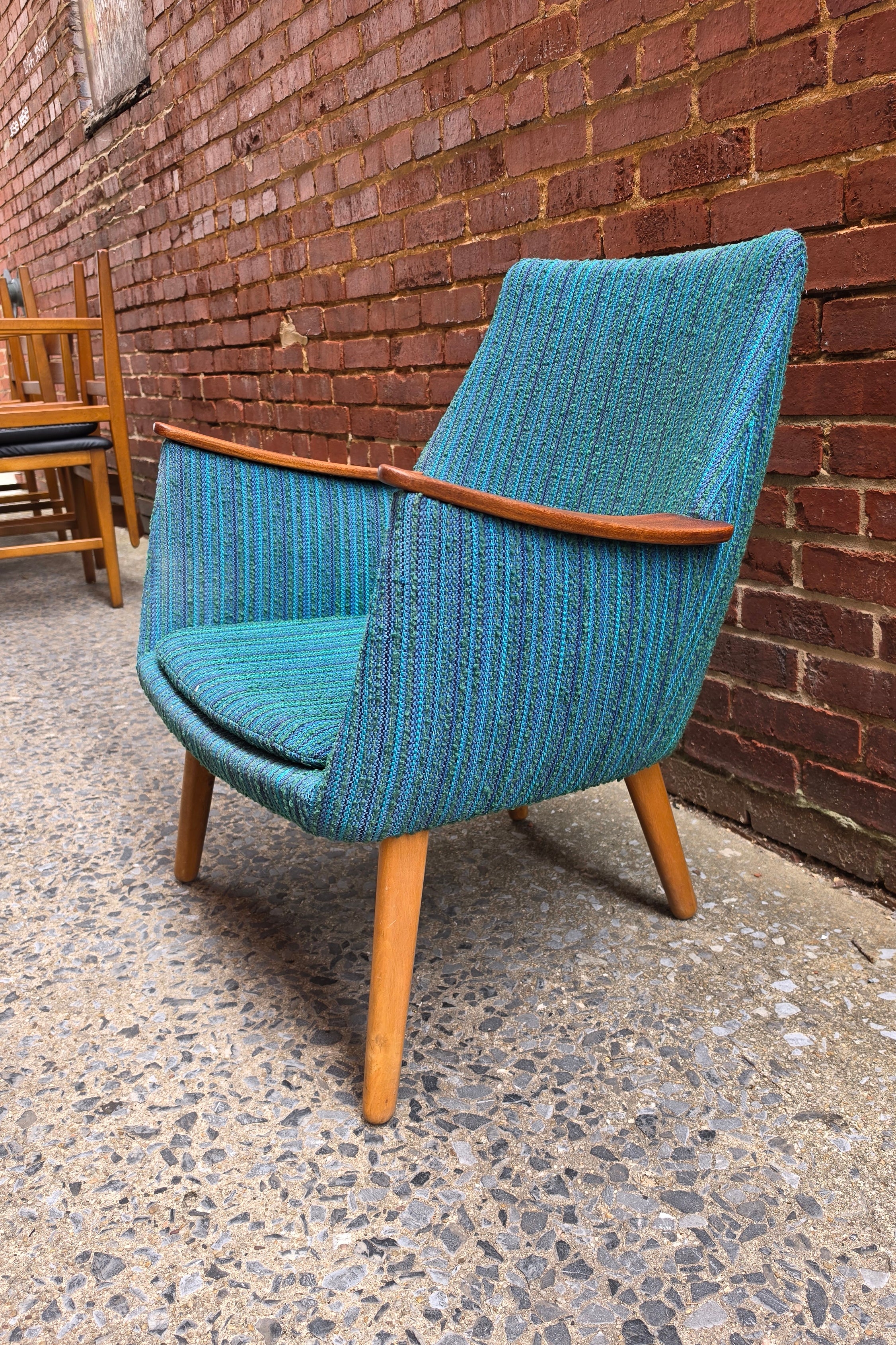 Danish Lounge Chair with Wood Arms