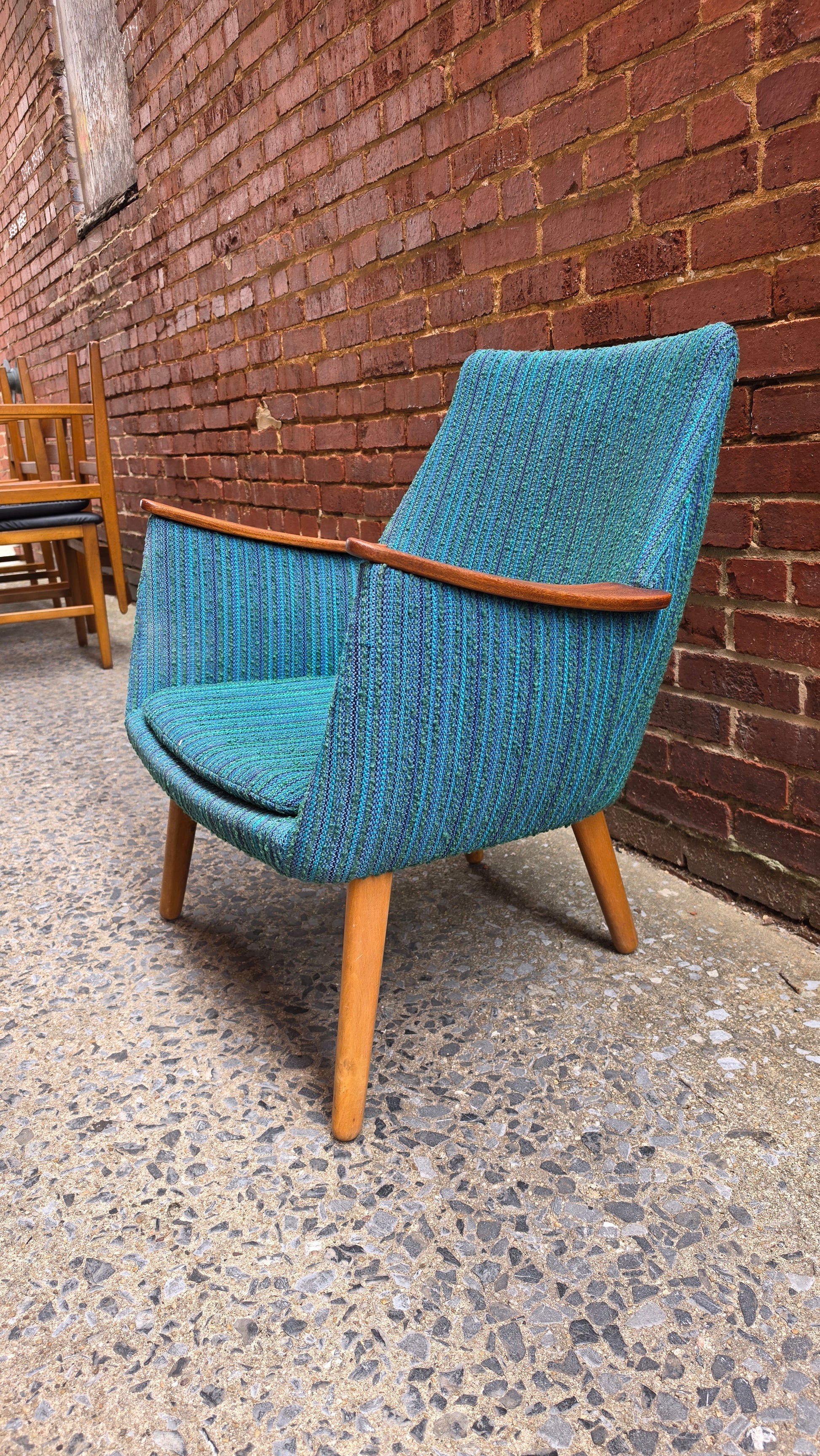 Danish Lounge Chair with Wood Arms