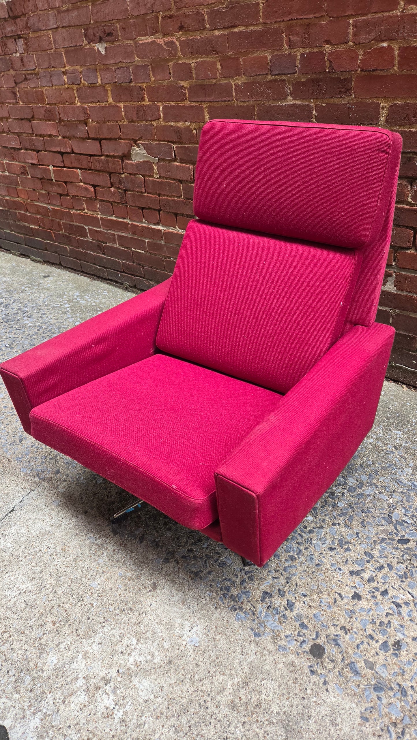Red Danish Lounge Chair As Is