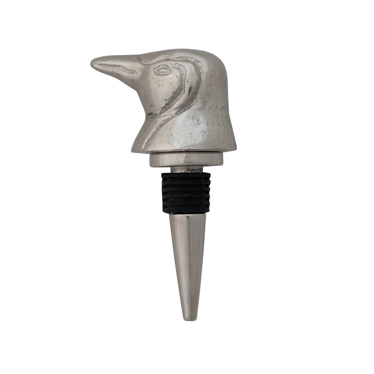 Cast Aluminum Penguin Head Bottle Stopper