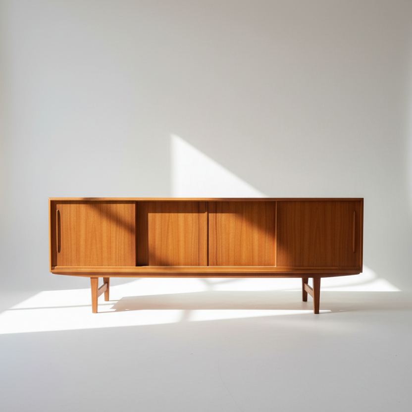 Danish Teak 4 Door Credenza