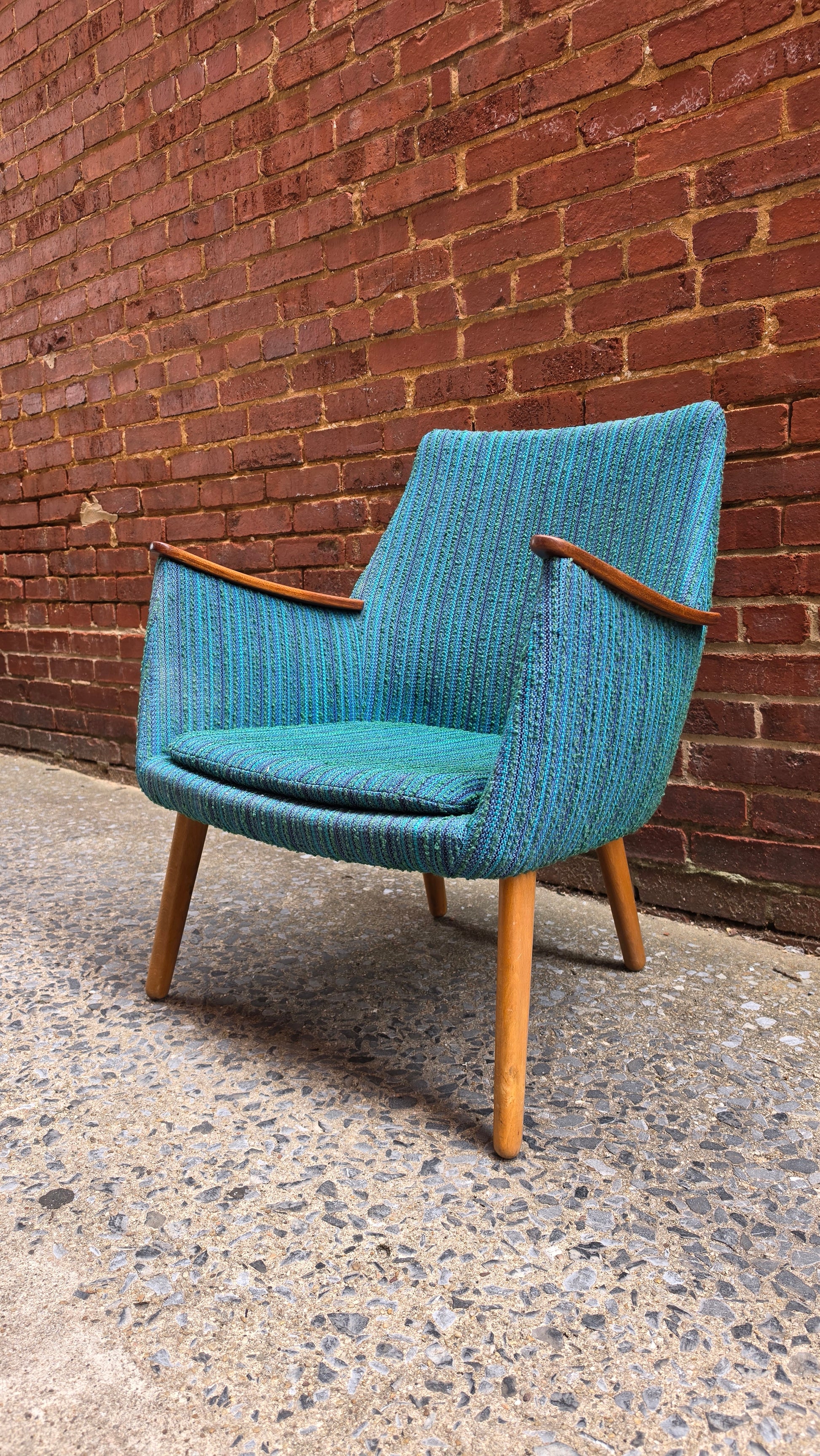 Danish Lounge Chair with Wood Arms
