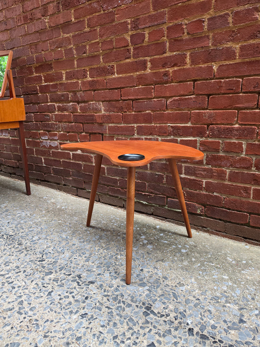 Palette-Shaped Danish Teak Side Table