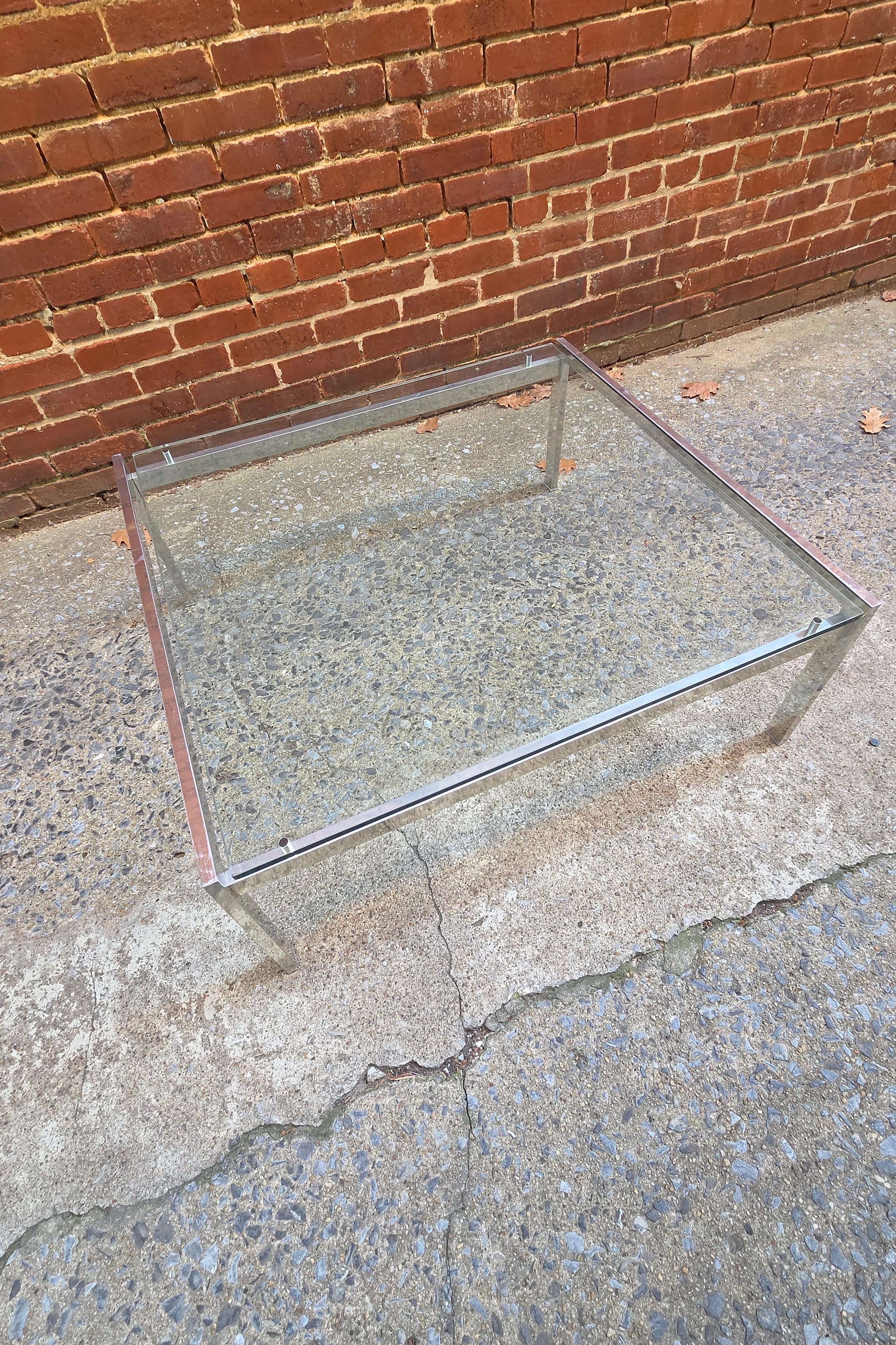 1970s Chrome and Glass Coffee Table
