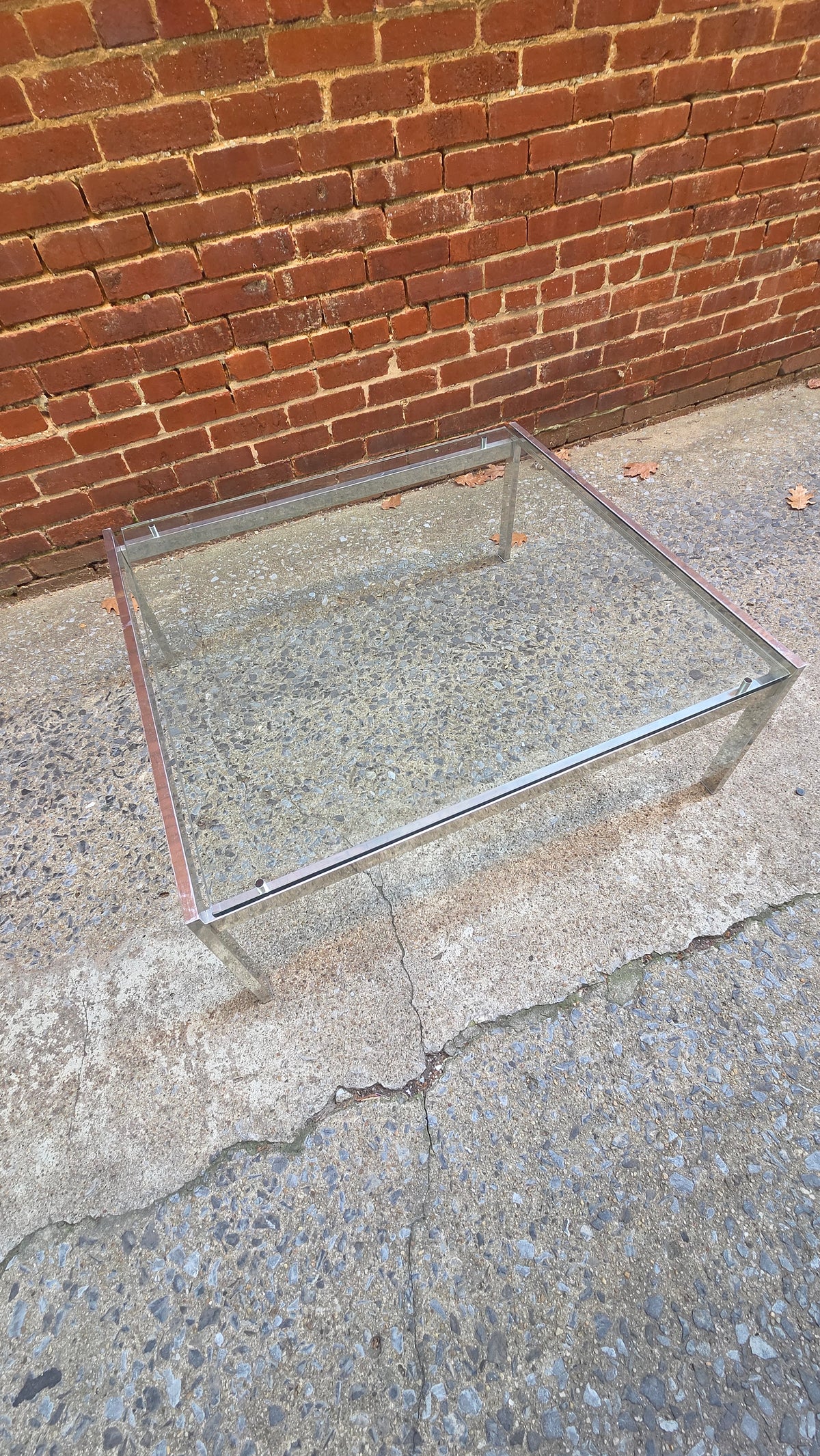 1970s Chrome and Glass Coffee Table