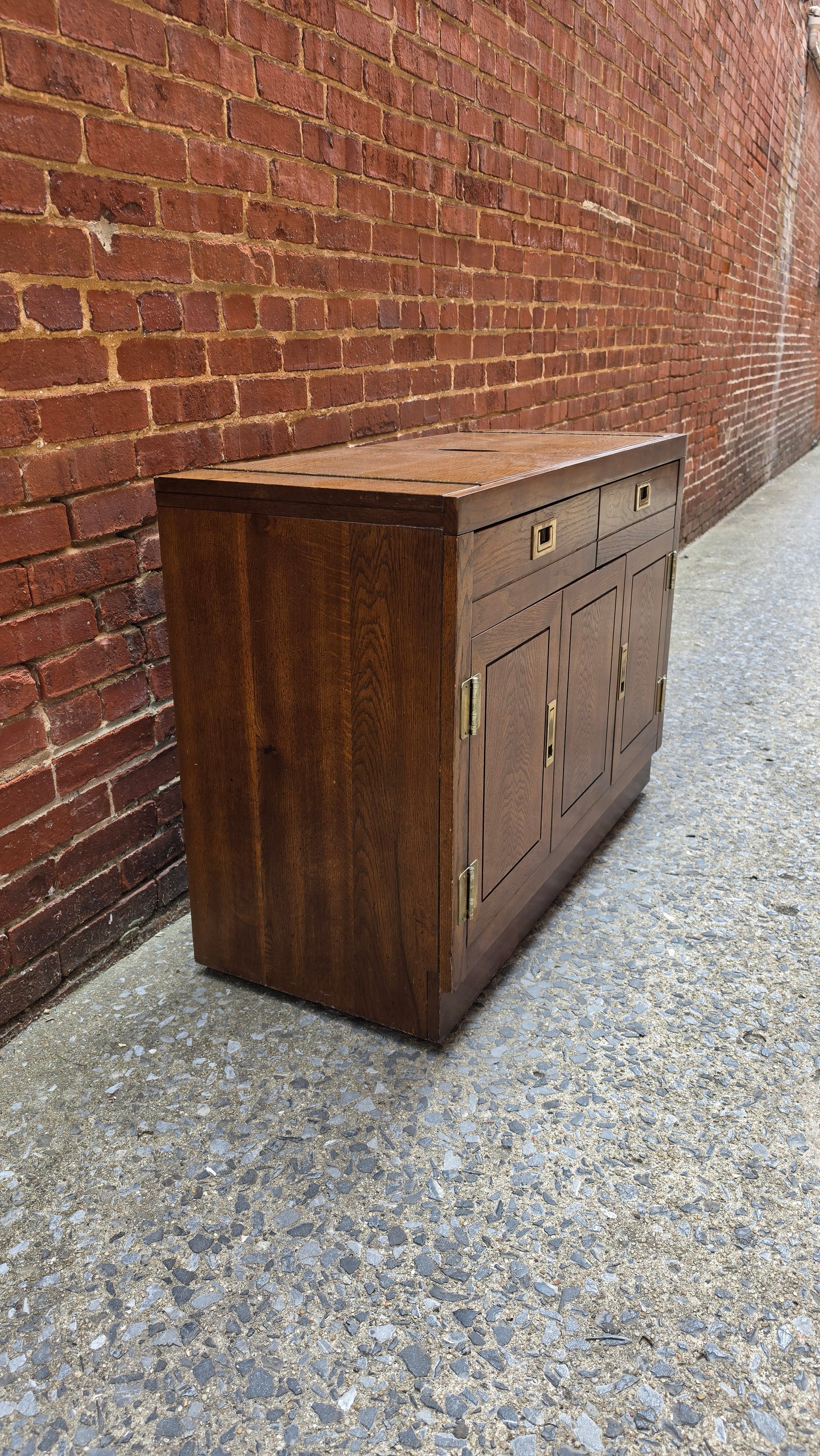 Vintage Campaign Style Rolling Bar
