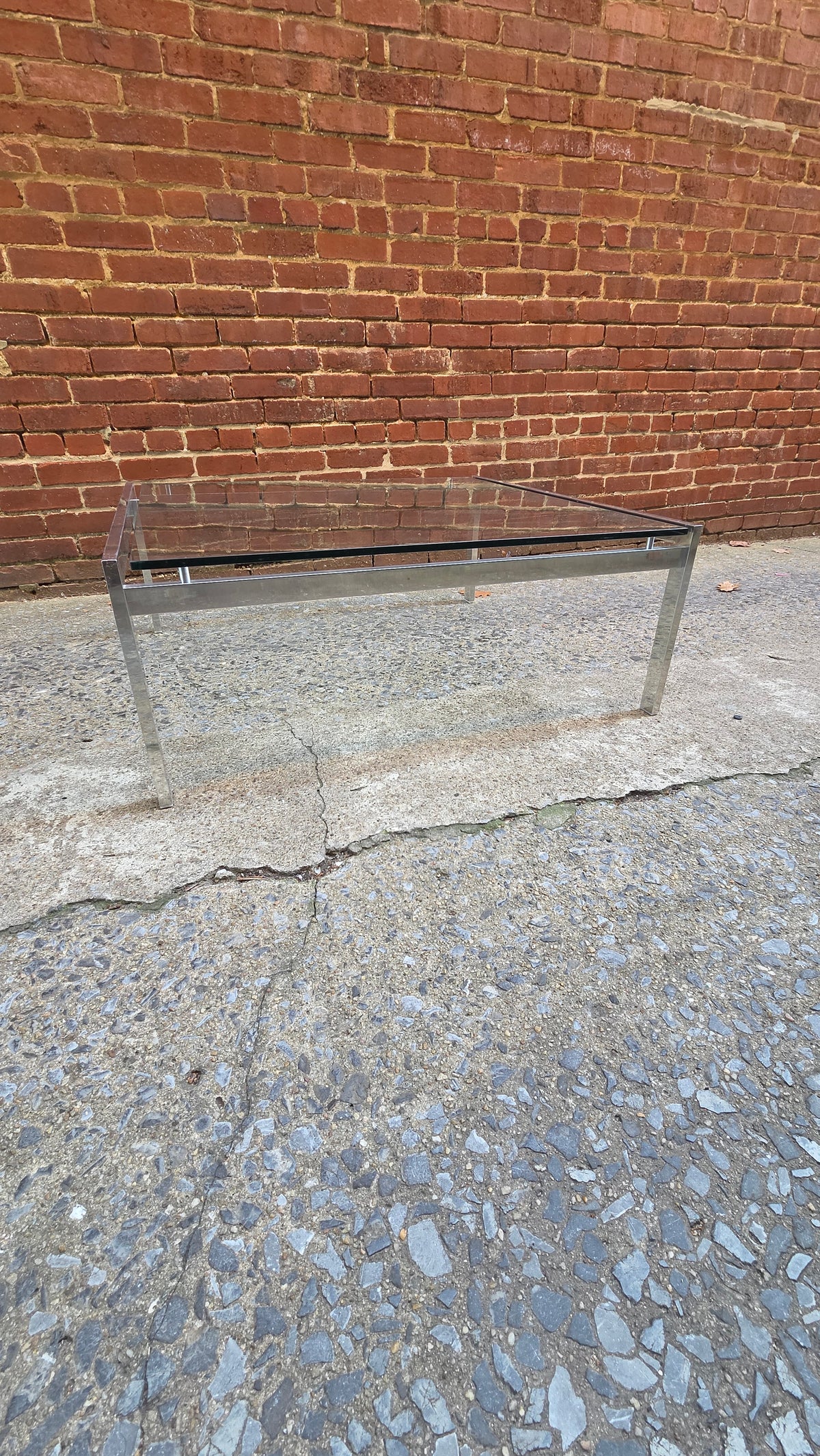 1970s Chrome and Glass Coffee Table