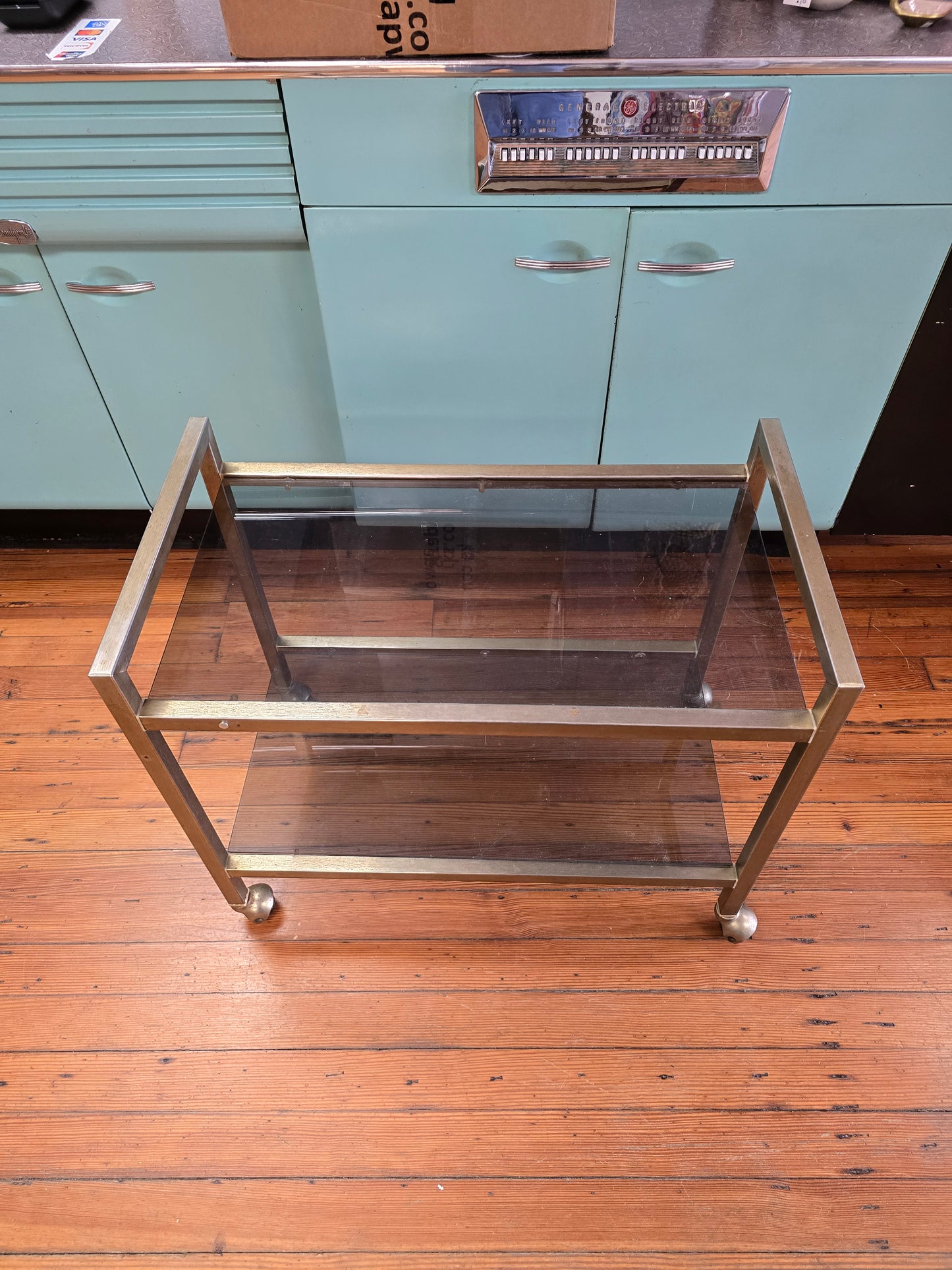 Glass and Metal Bar Cart