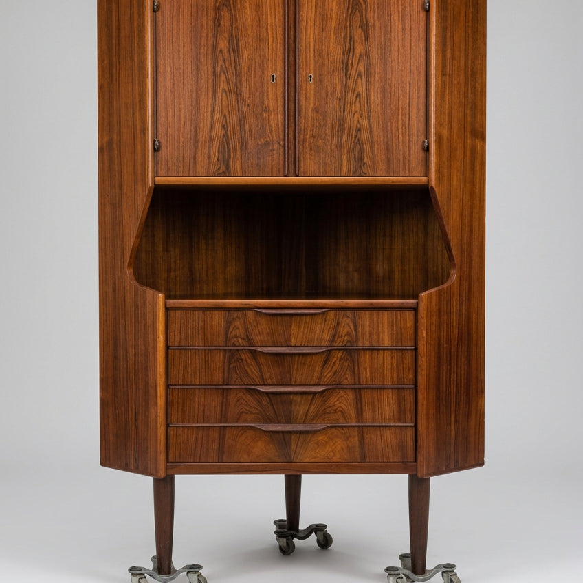 Oman Junn Rosewood Corner Bar Cabinet