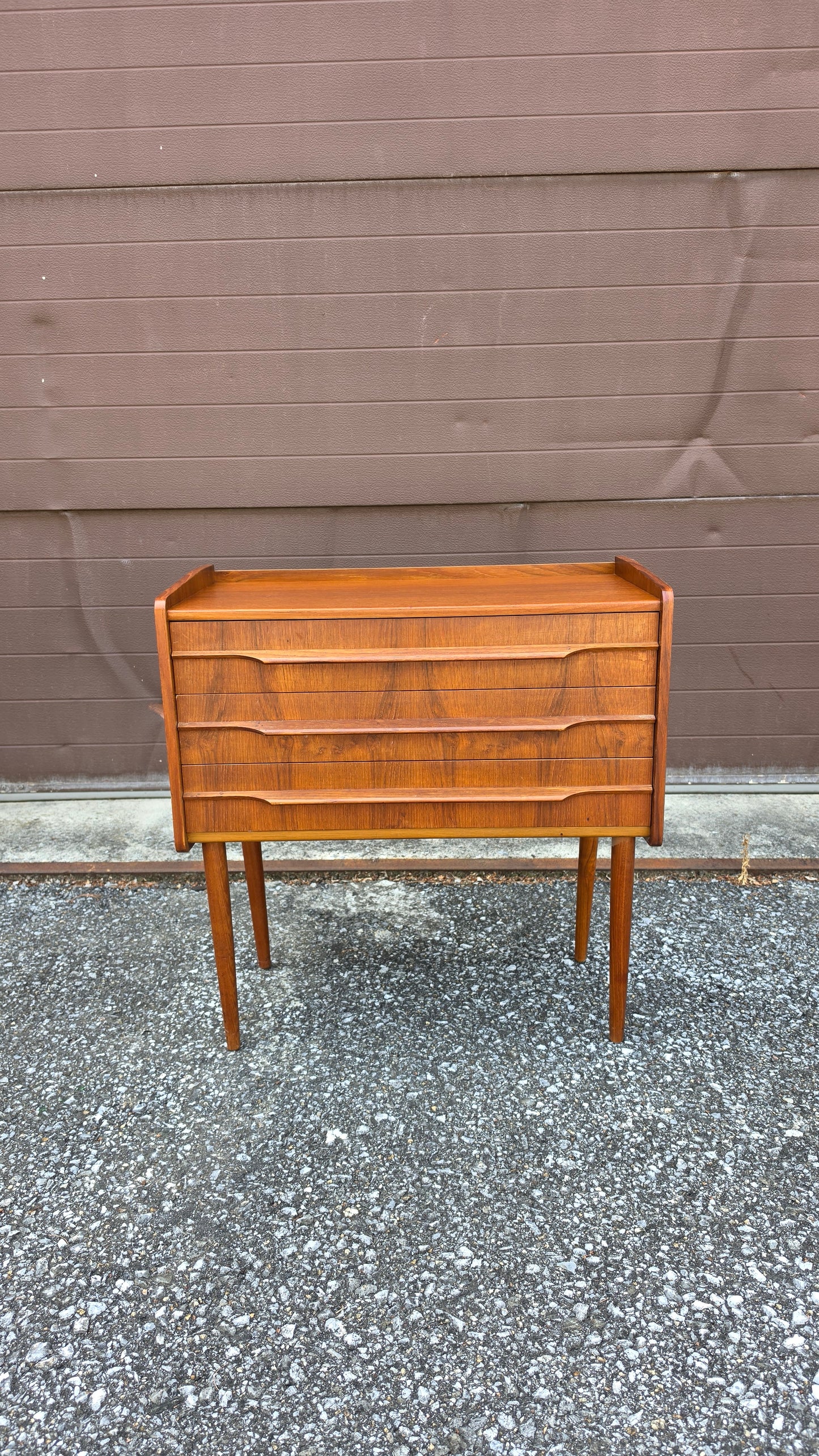 Danish Teak 3 Drawer Side Table