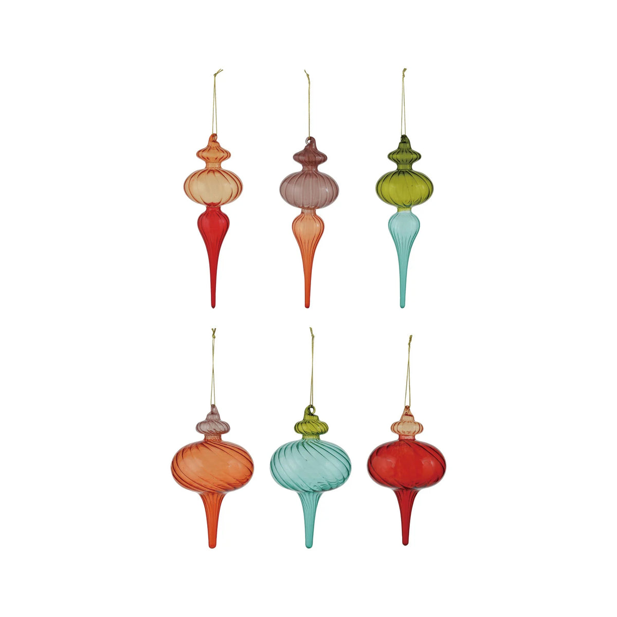 Two-Tone Glass Finial Ornament (1)