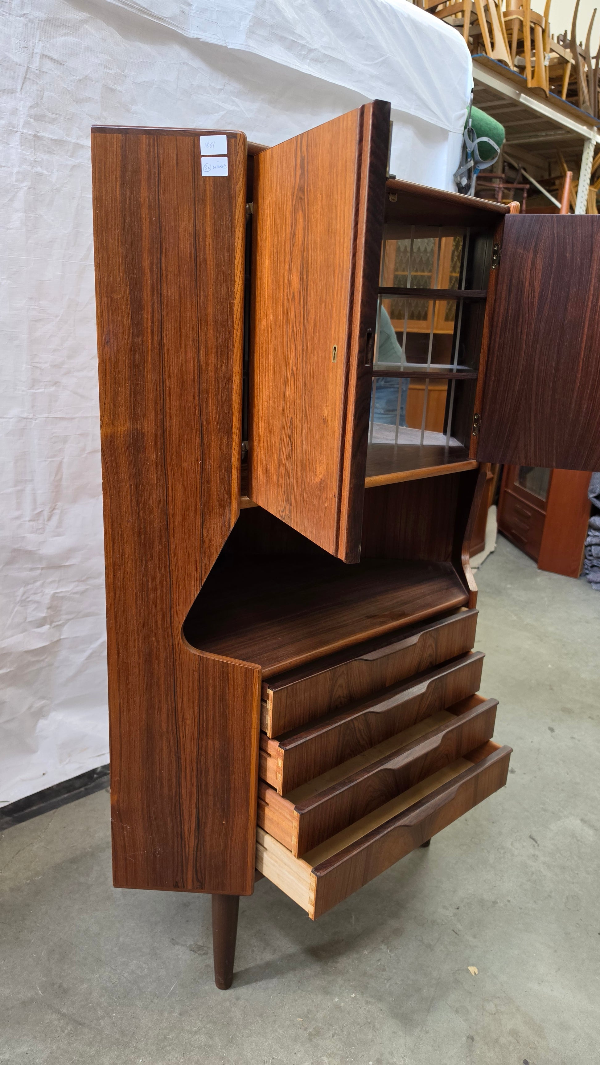 Oman Junn Rosewood Corner Cabinet