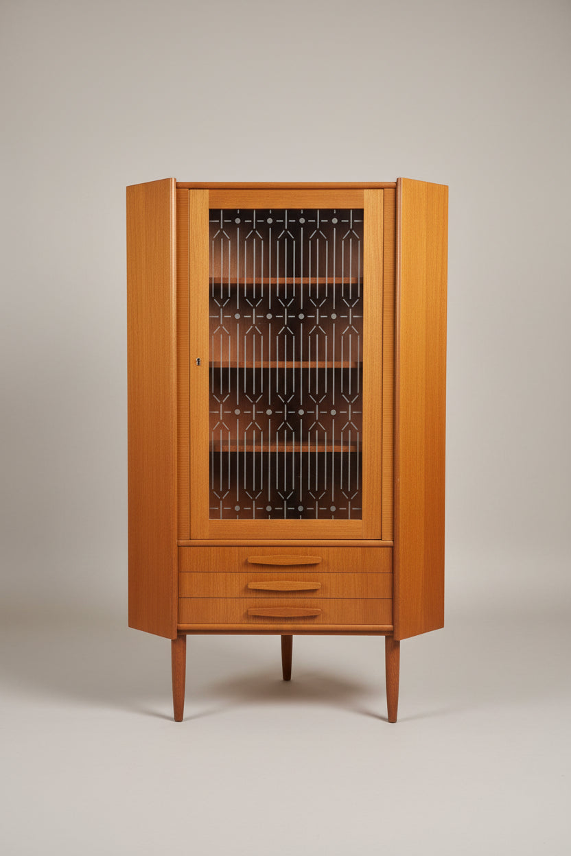 Danish Teak Corner Cabinet - 052026-001