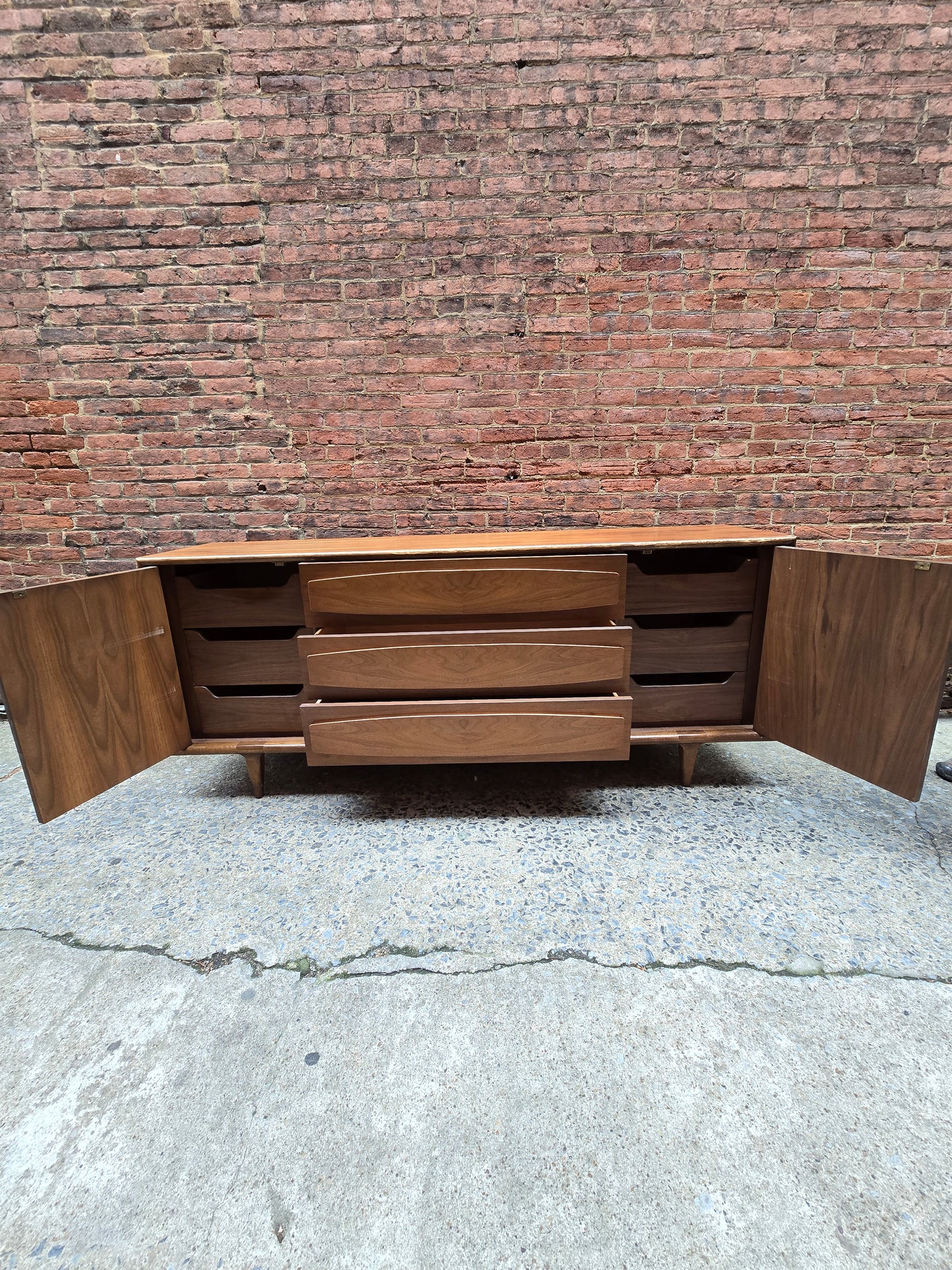 American of Martinsville Walnut Low Dresser