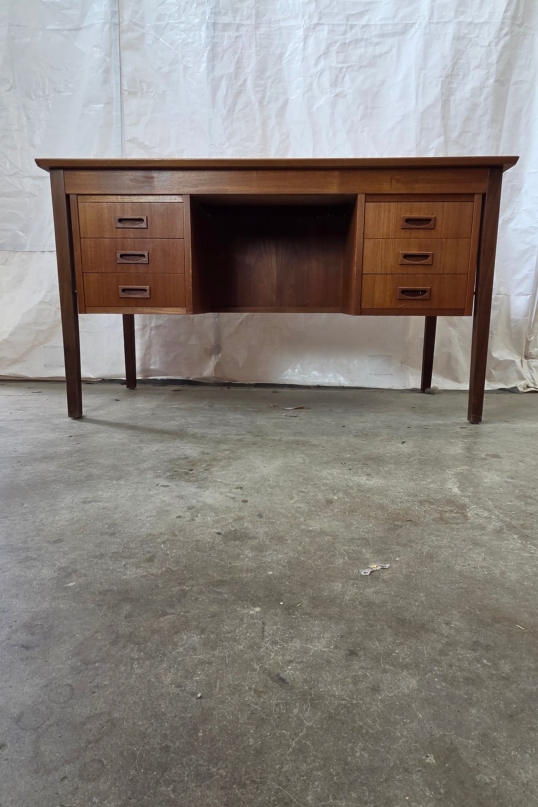 Danish Teak 6 Drawer Desk