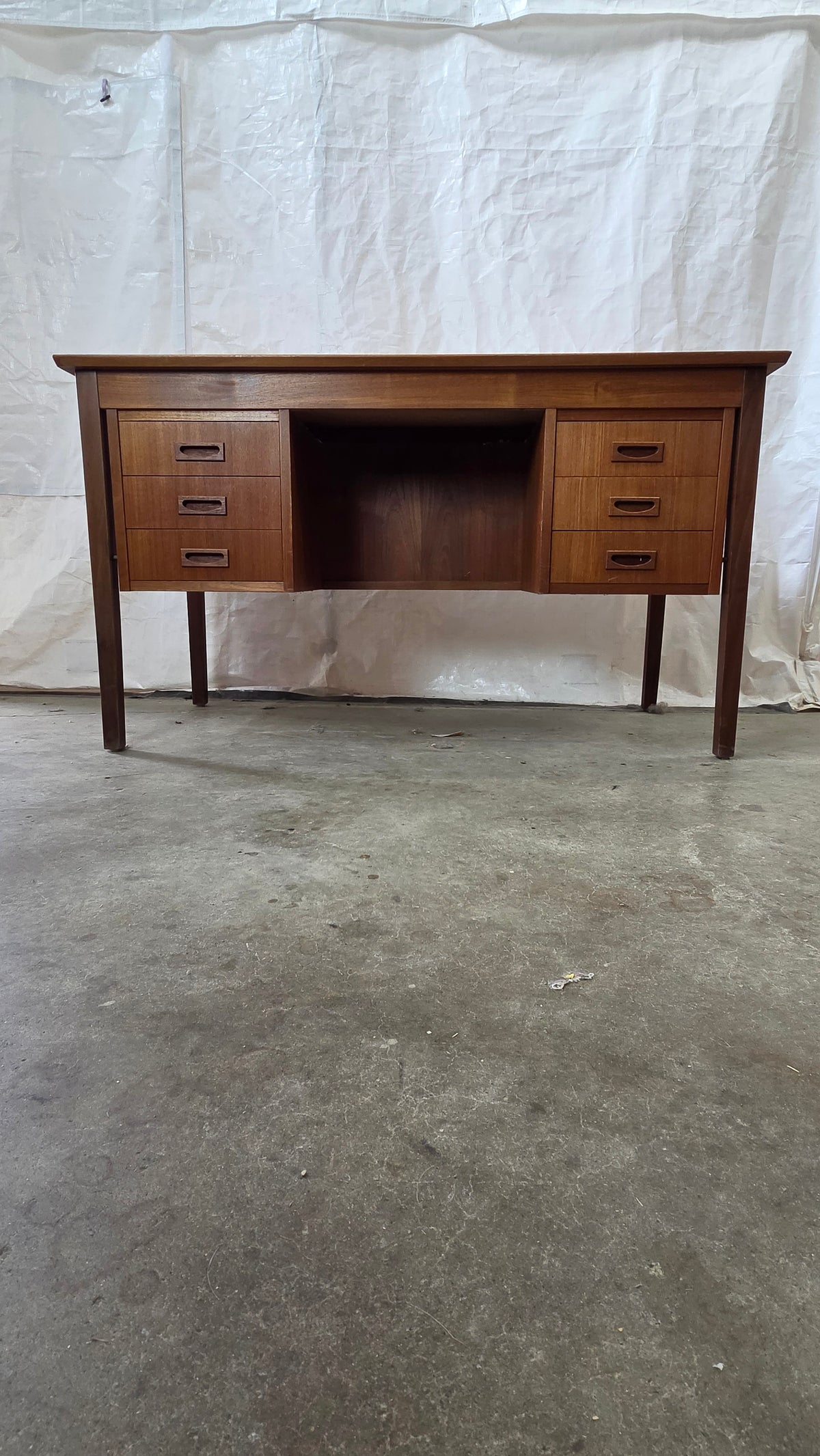 Danish Teak 6 Drawer Desk