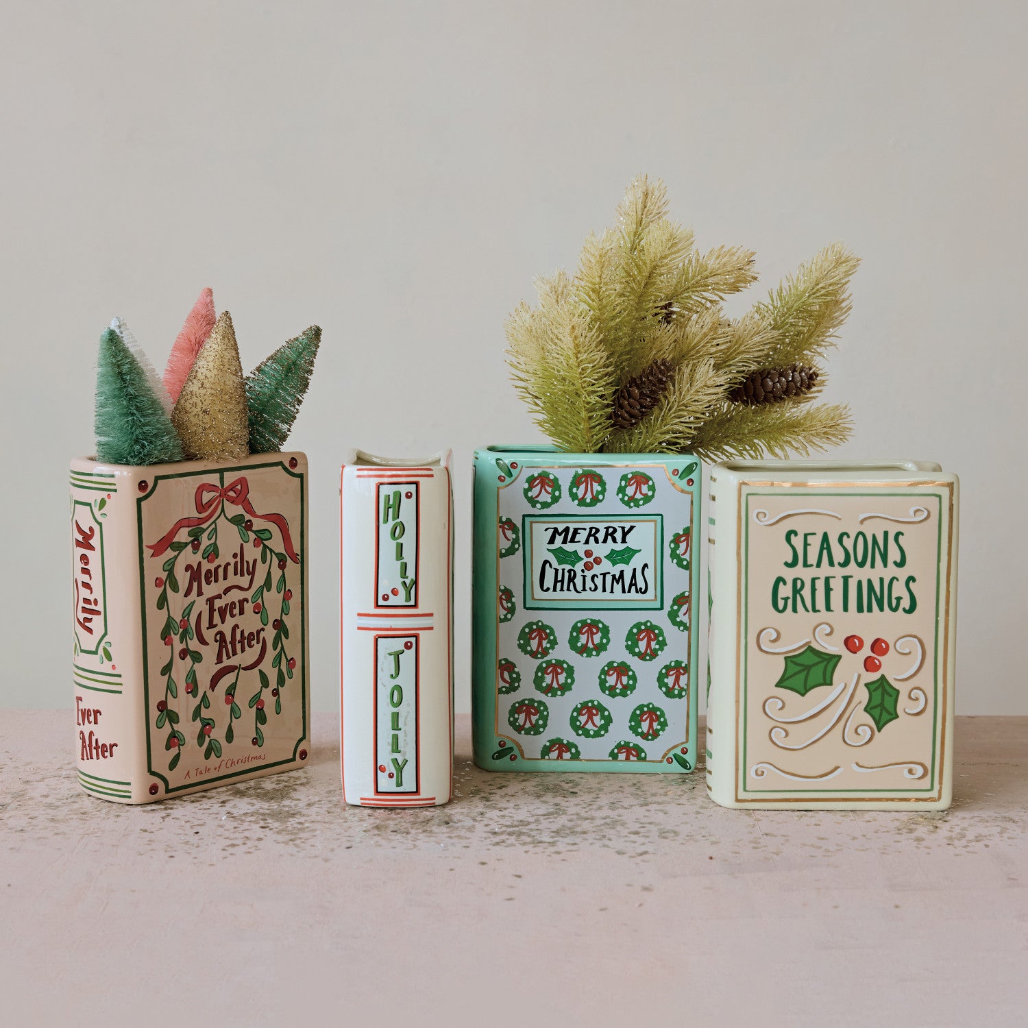 Ceramic Holiday Book Shaped Vase (1)