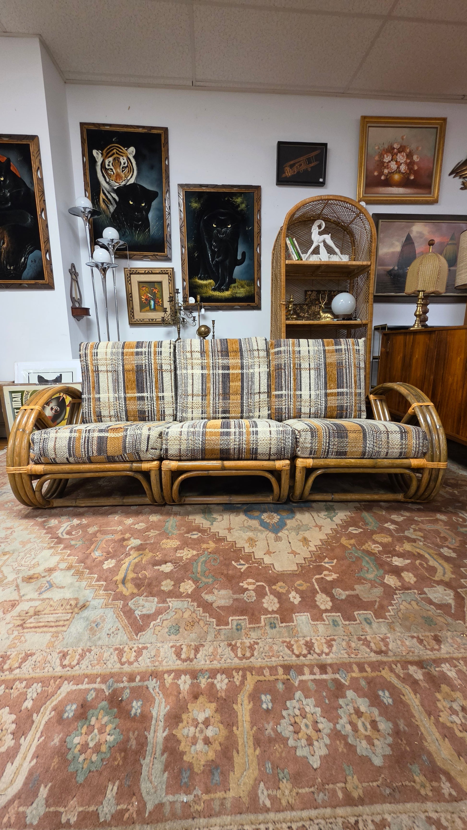 Calif-Asia Pretzel Arm Rattan Set
