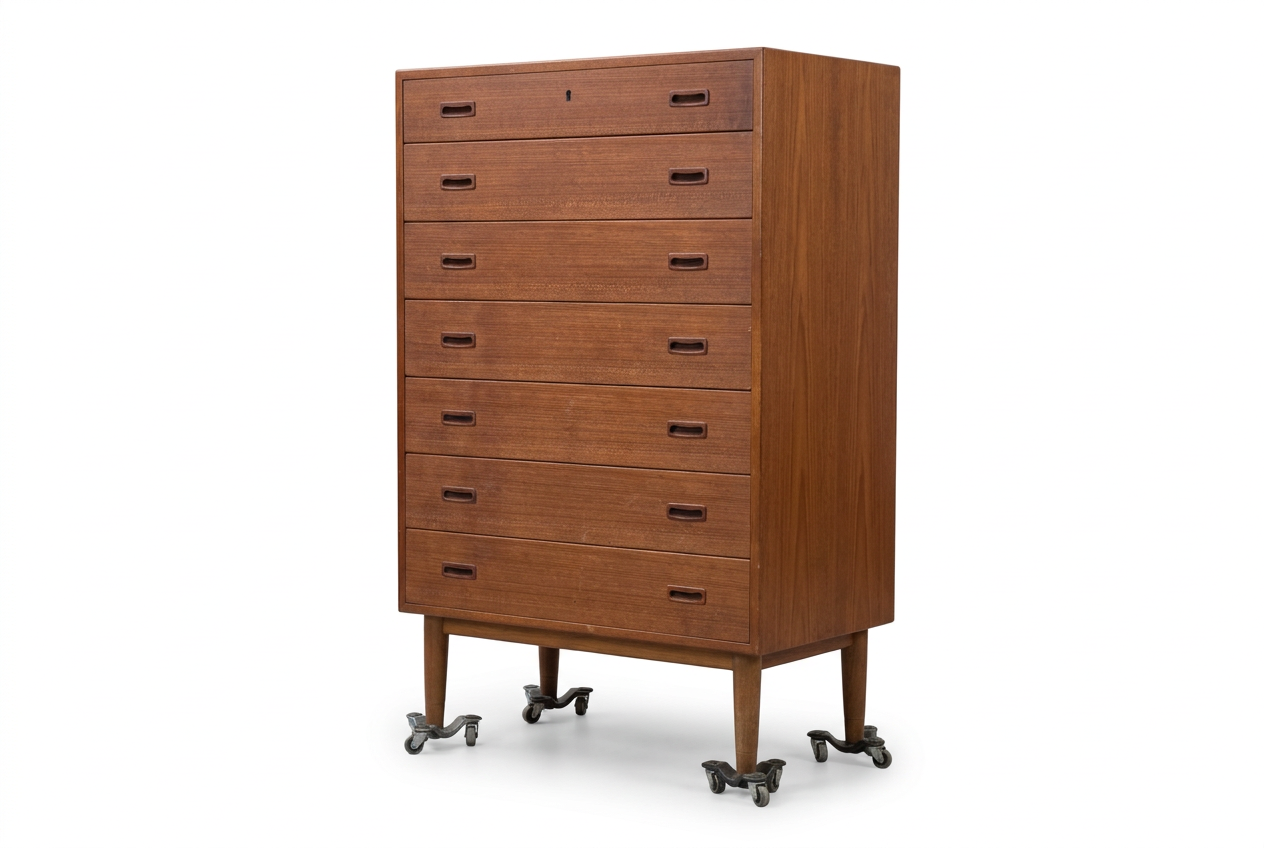 Danish Teak 7 Drawer Tall Chest