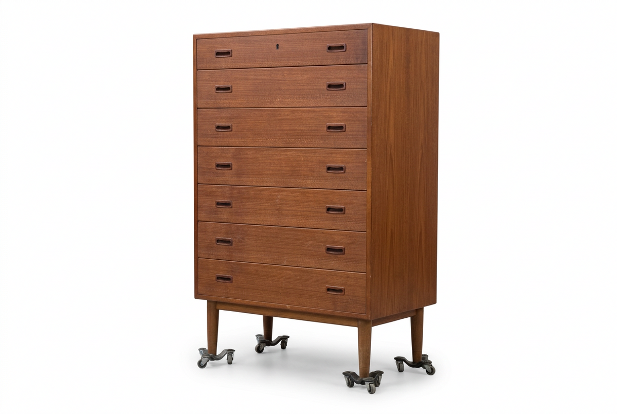 Danish Teak 7 Drawer Tall Chest