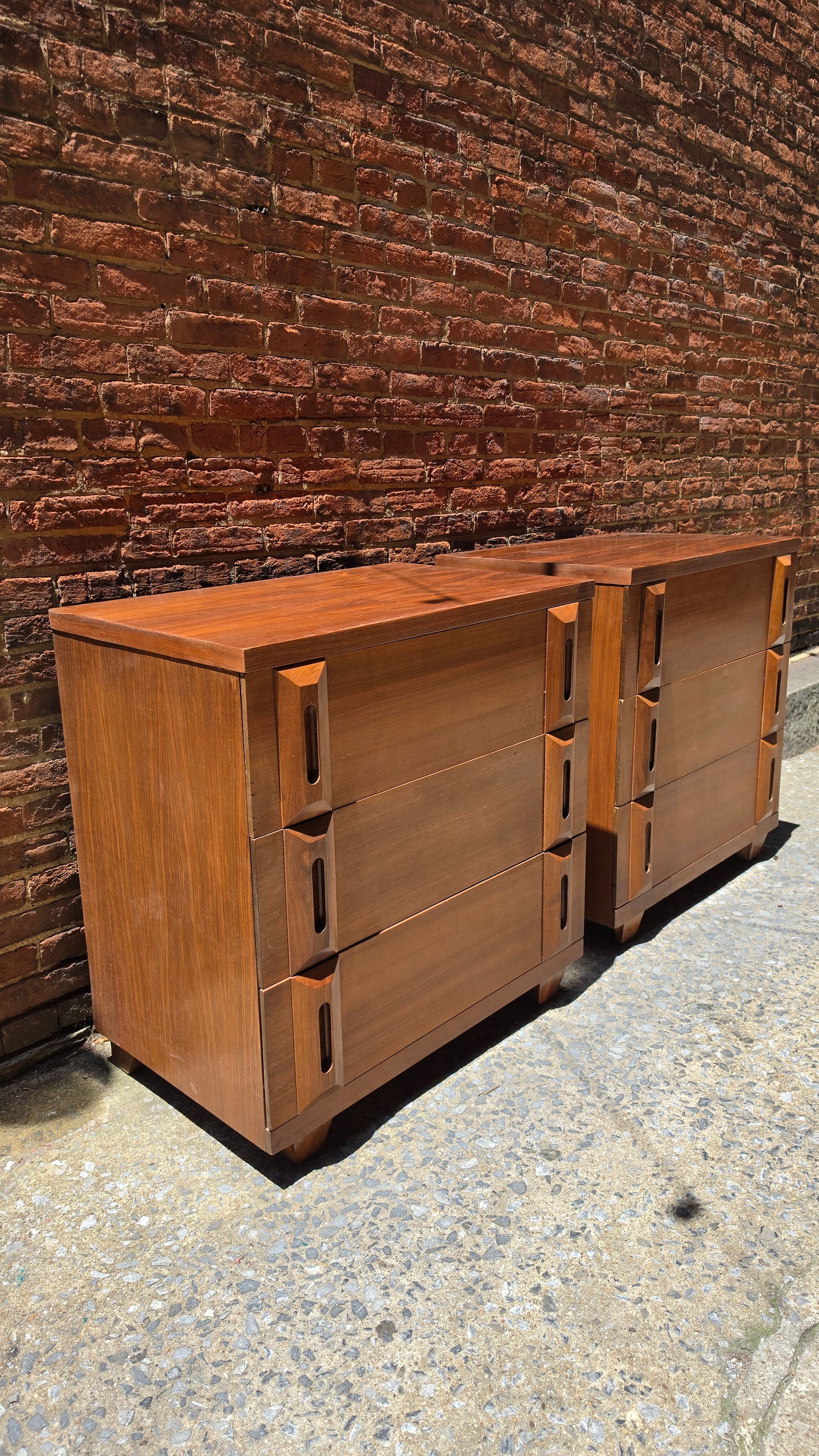 American of Martinsville "Harlequin" Matched Pair of Dressers