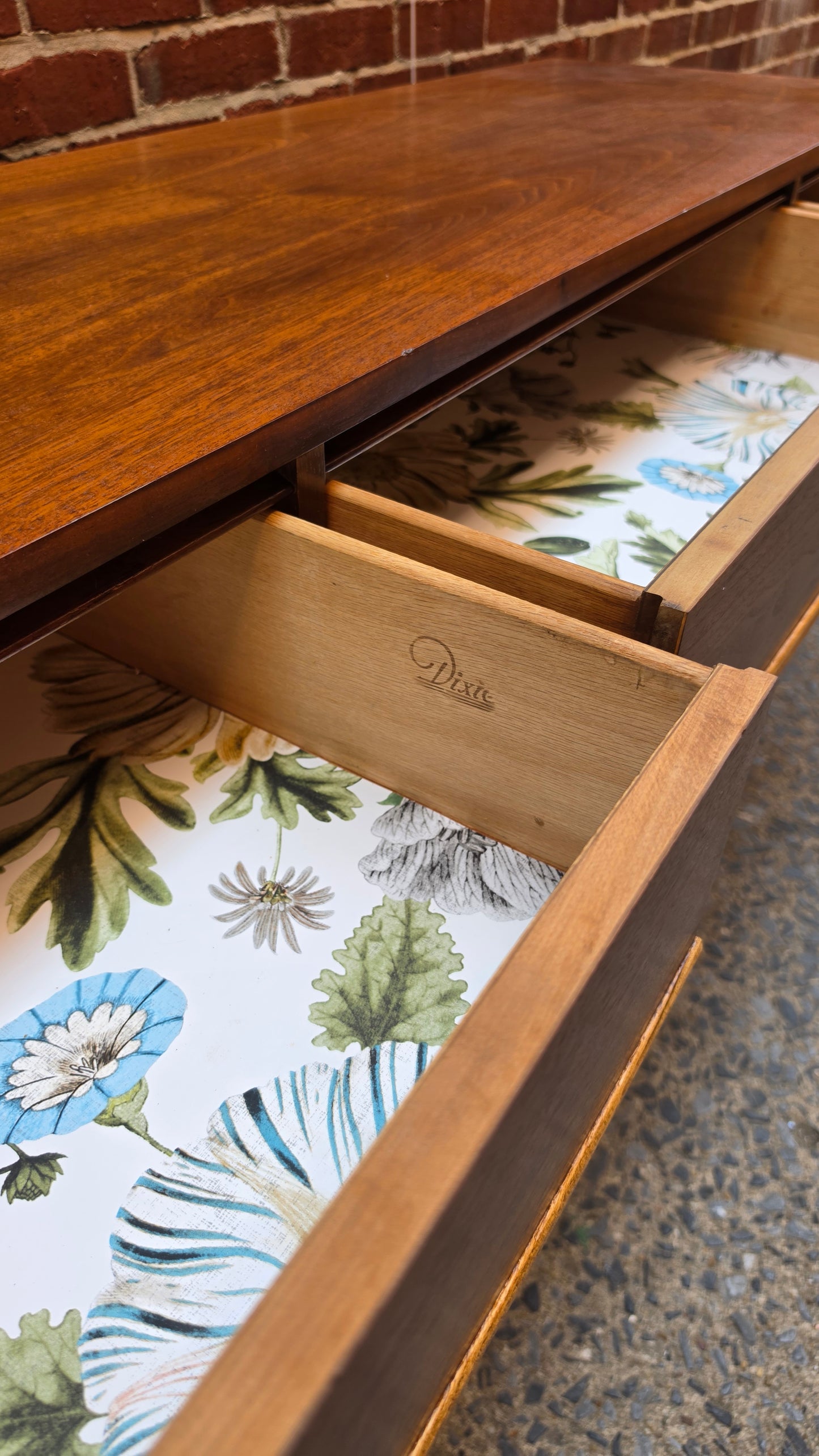 Nine Drawer Vintage Walnut Dresser