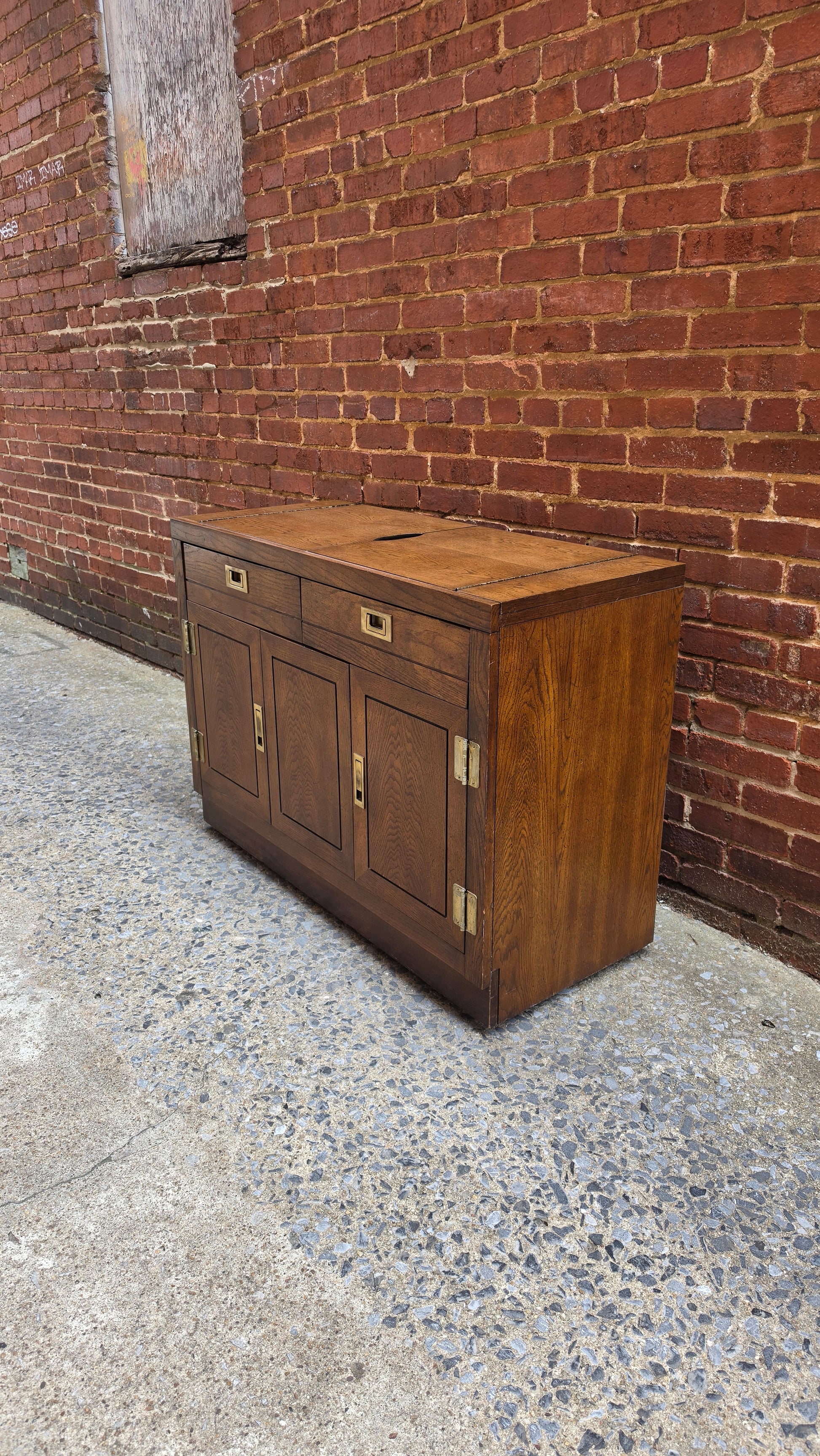 Vintage Campaign Style Rolling Bar