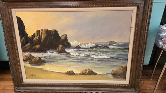 Robert Wee Seascape Painting on Canvas - Vintage MC