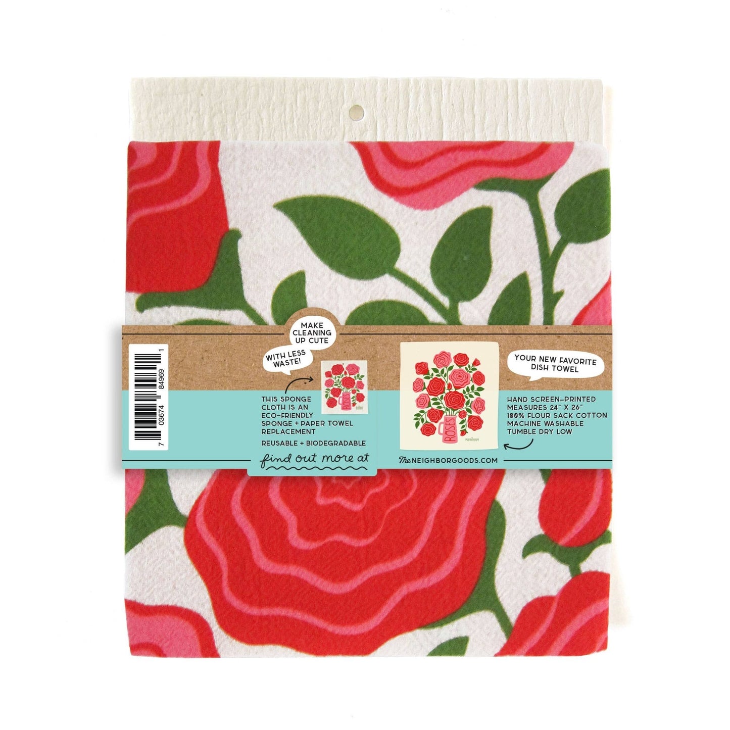 Rose - Tea Towel + Sponge Cloth Set - Vintage MC