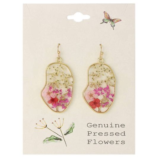 Rosy Cheeks Gold Dried Flower Earrings - Vintage MC