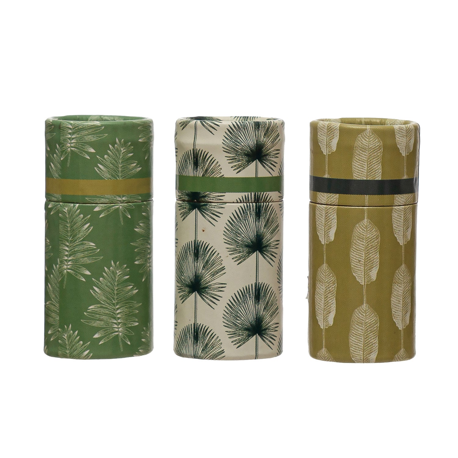 Safety Matches in Tube Matchbox with Leaves Print - Vintage MC