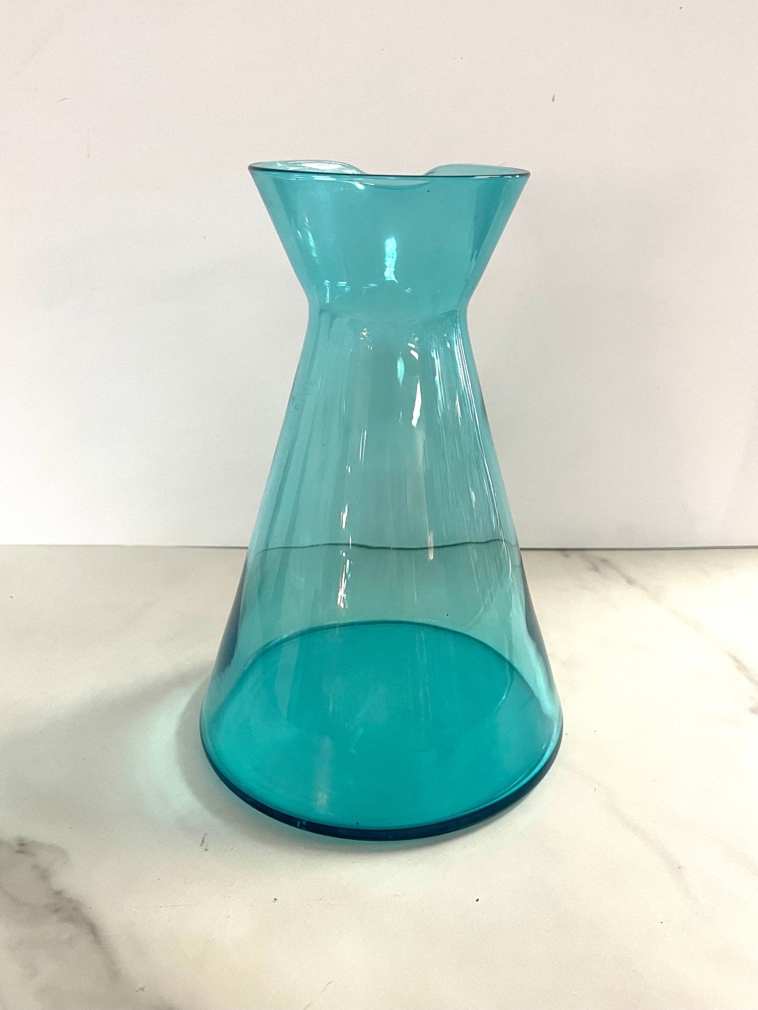 Scandinavian Aqua Blown Glass Pitcher - Vintage MC