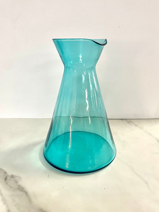 Scandinavian Aqua Blown Glass Pitcher - Vintage MC