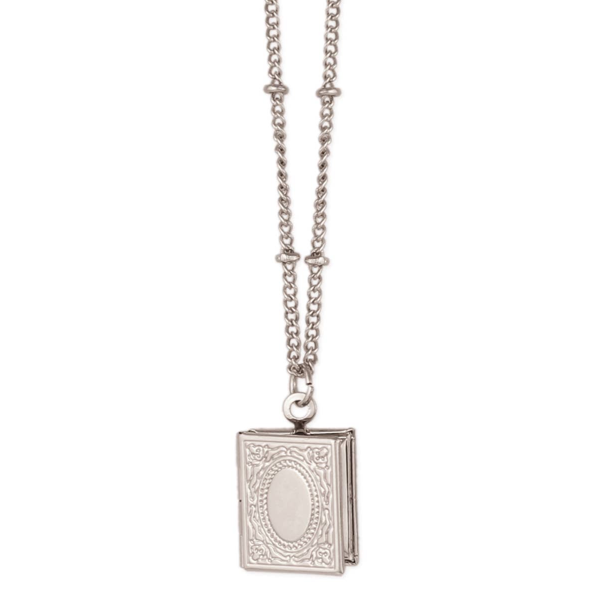 Secret Diary Silver Book Locket Necklace - Vintage MC