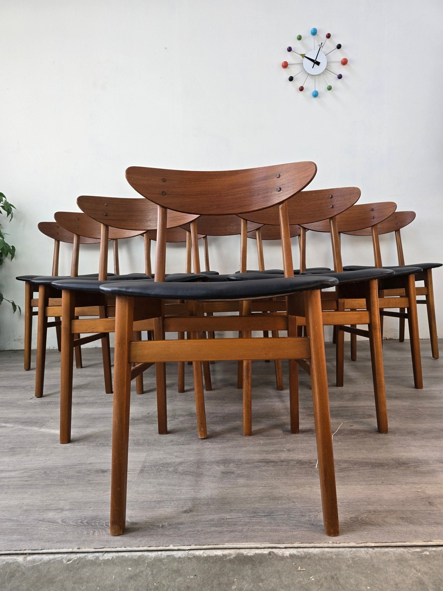 Set of 4 Danish Teak Dining Chairs - Vintage MC