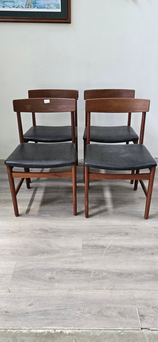 Set of 4 Teak Dining Chairs - Vintage MC
