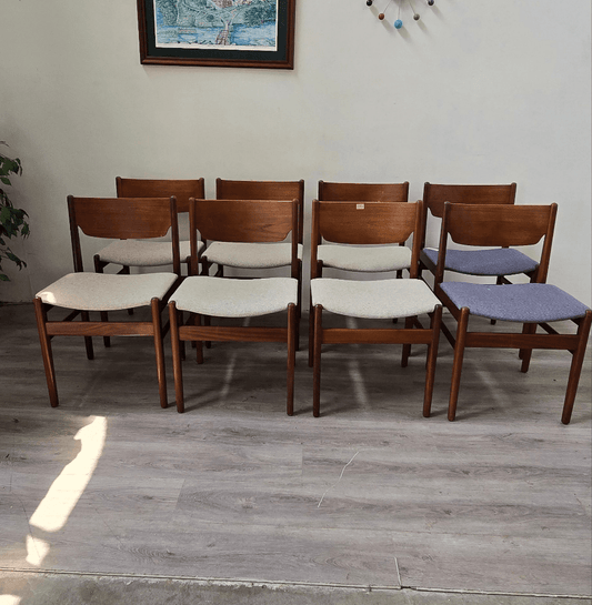 Set of 8 Vintage Teak Dining Chairs - Vintage MC