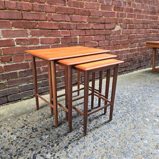 Set of Danish Teak Nesting Tables - Vintage MC