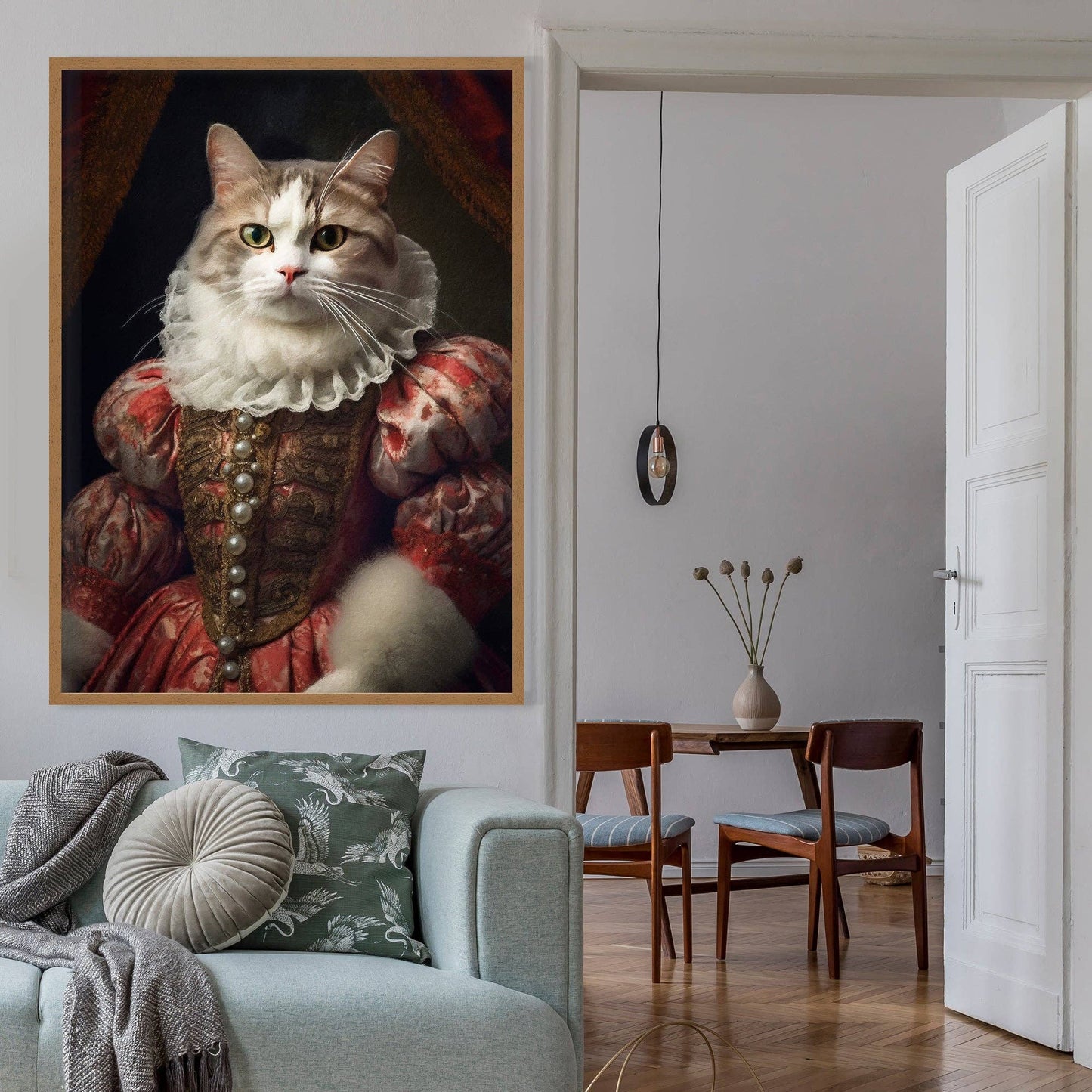 Shorthair Cat Animal Portrait Print - Vintage MC