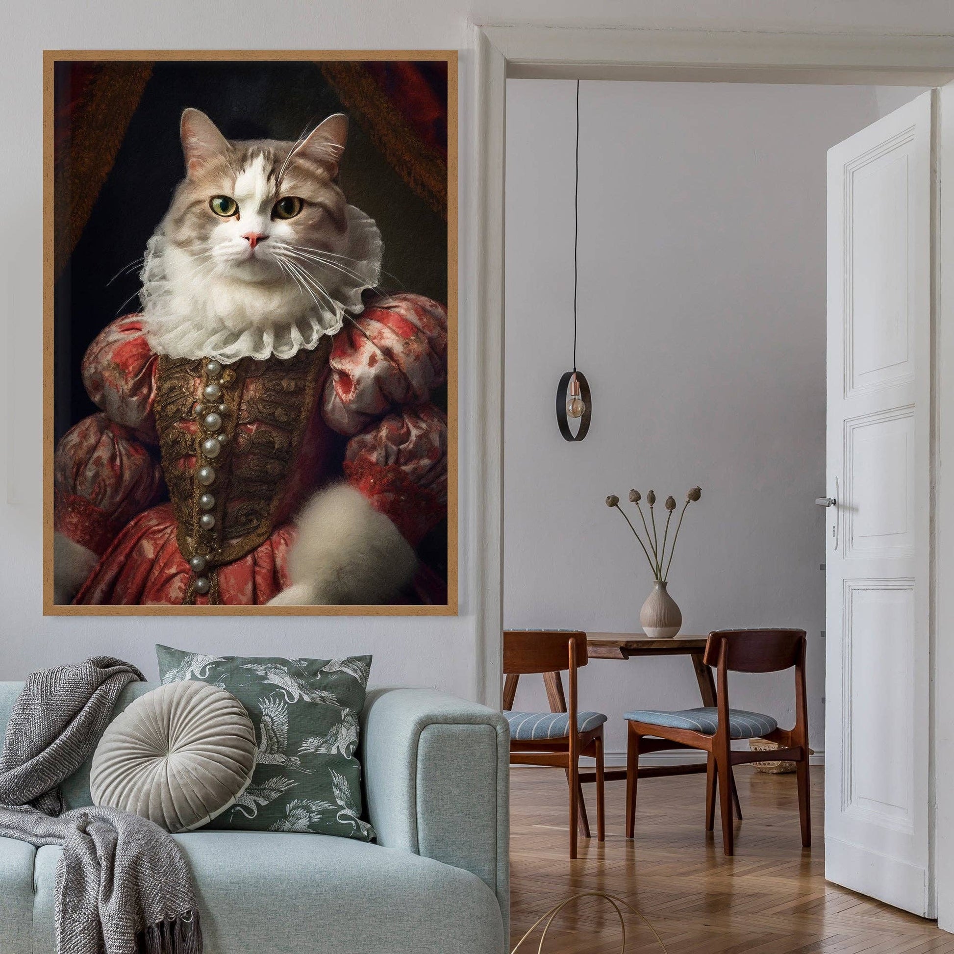 Shorthair Cat Animal Portrait Print - Vintage MC