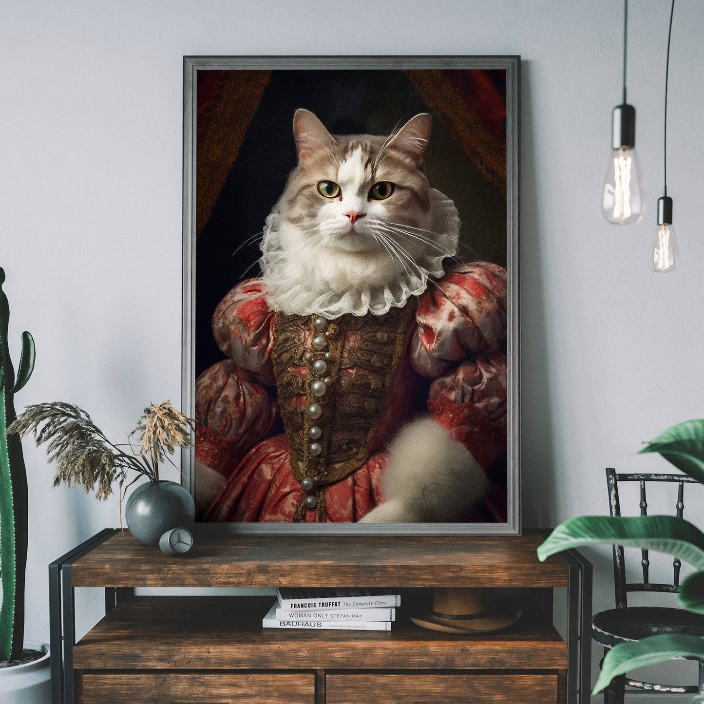 Shorthair Cat Animal Portrait Print - Vintage MC