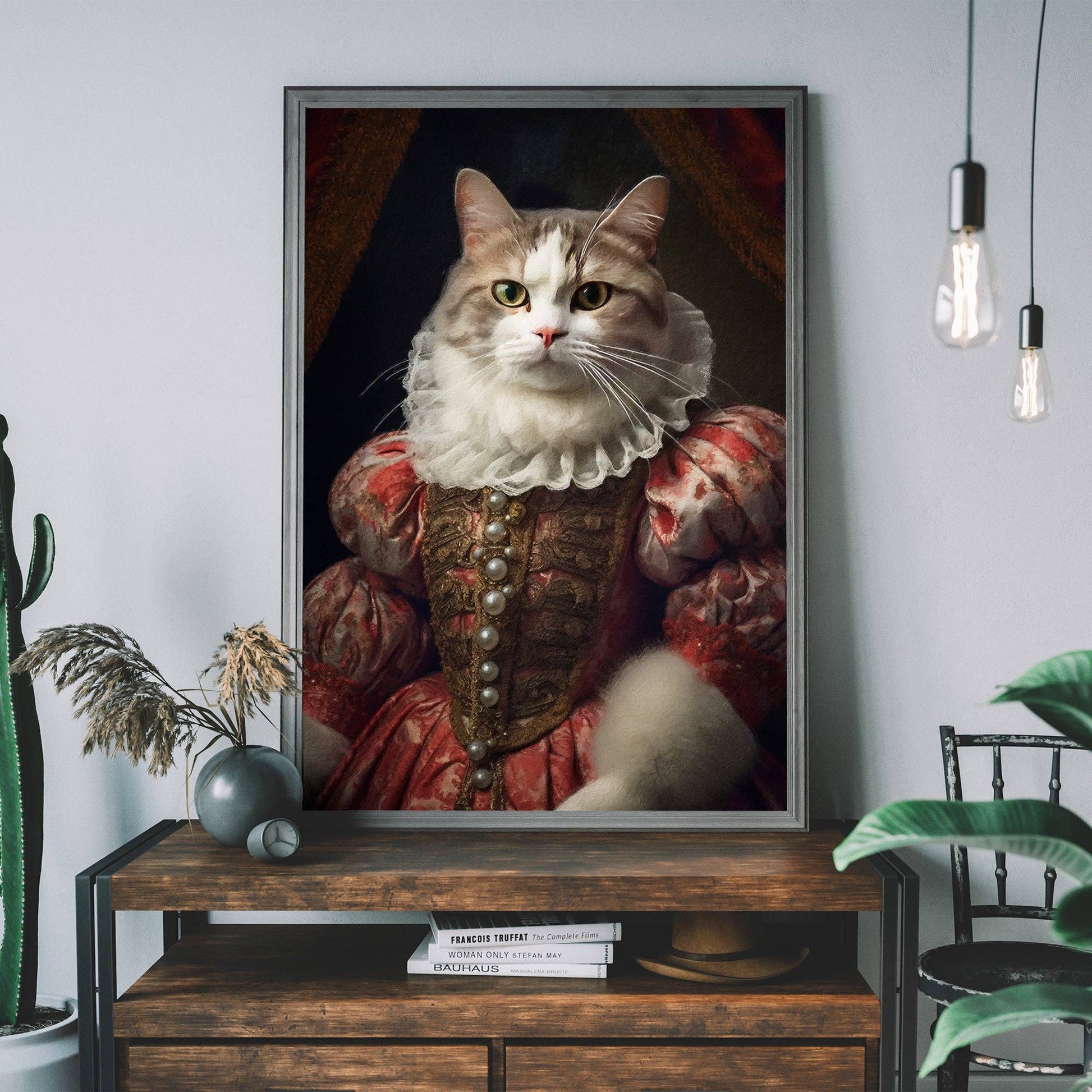 Shorthair Cat Animal Portrait Print - Vintage MC