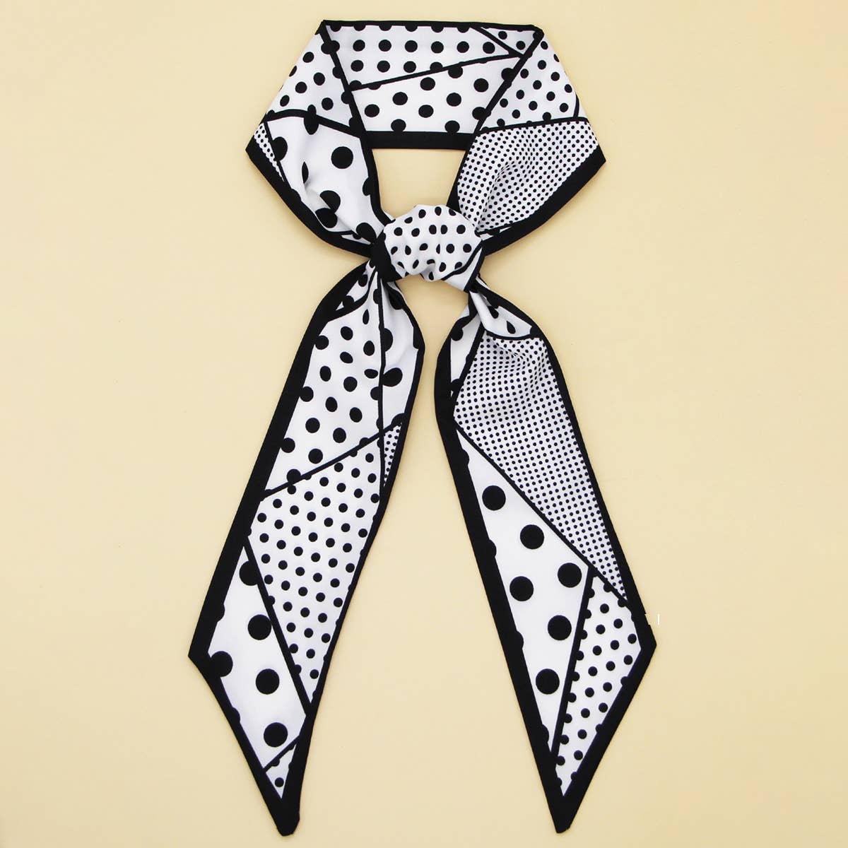 Silky Bowknot Scarf with Polka Dots - Vintage MC