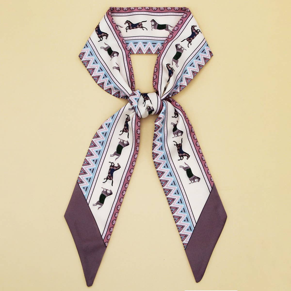 Silky Bowknot Scarf with Polka Dots - Vintage MC