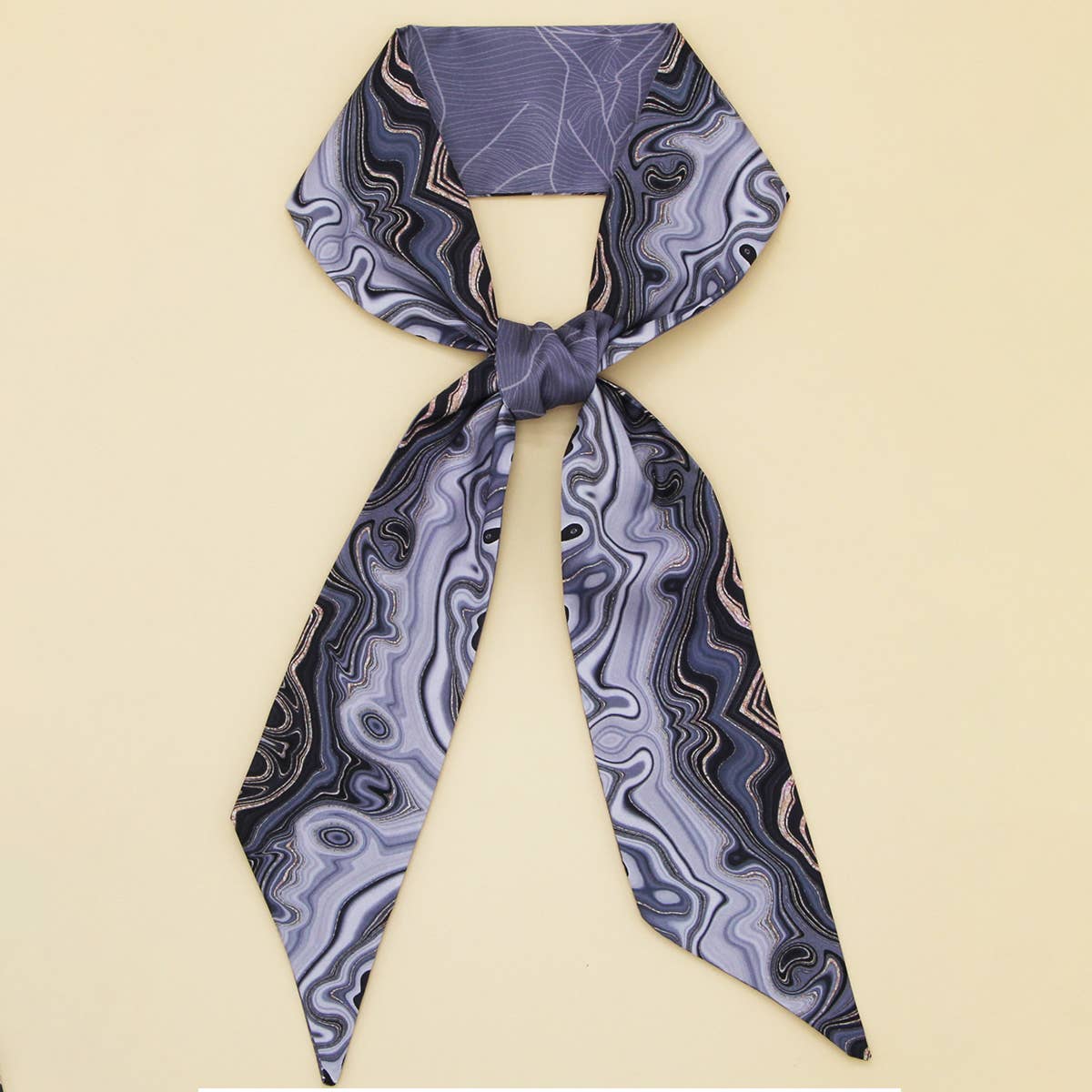 Silky Bowknot Scarf with Polka Dots - Vintage MC