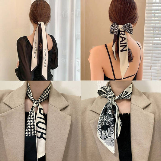 Silky Bowknot Scarf with Polka Dots - Vintage MC